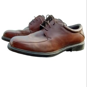 Nunn Bush Mens Shoes 11W Genuine Leather Comfort Gel Casual Dress Brown Lace Up